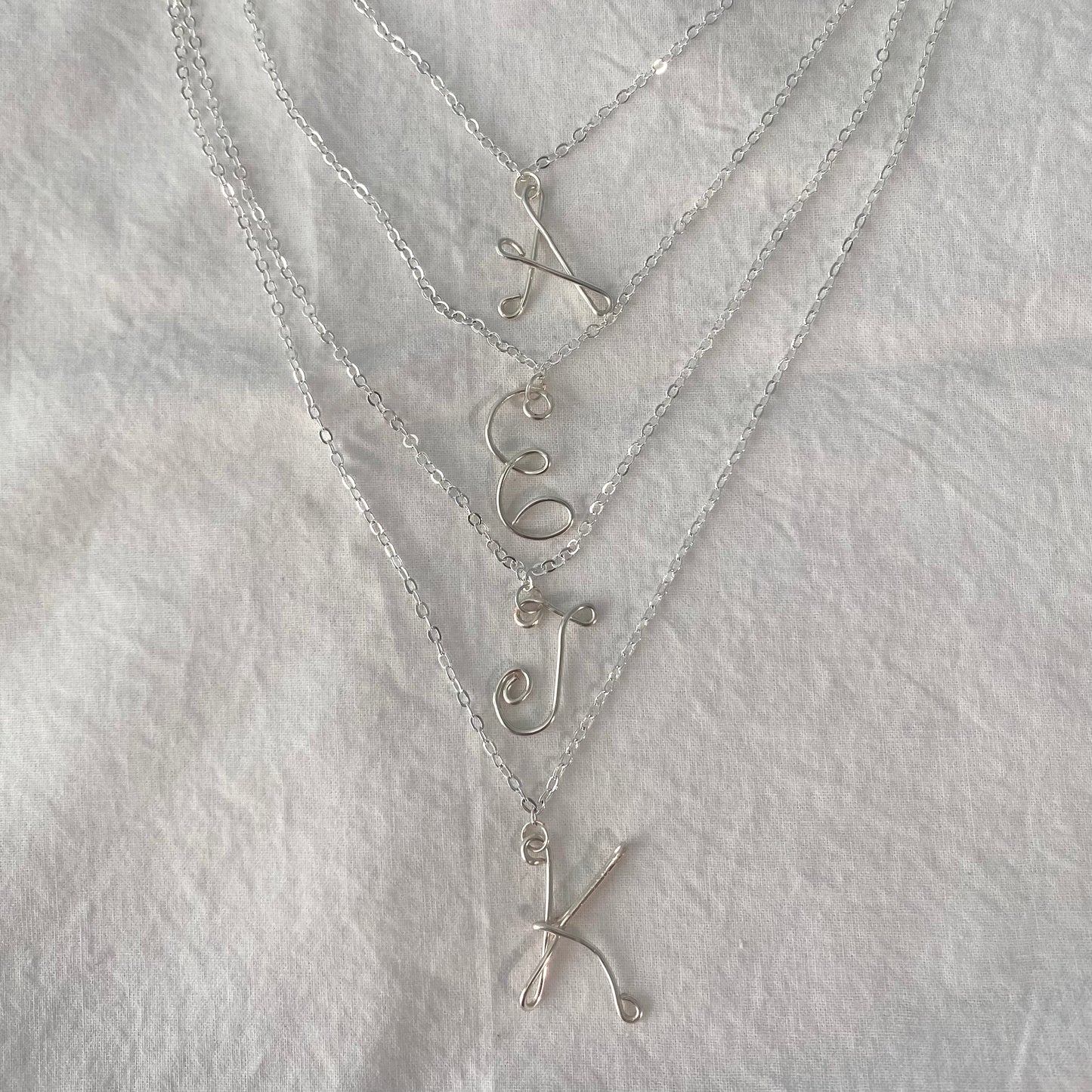 Custom Wire Initial Necklace