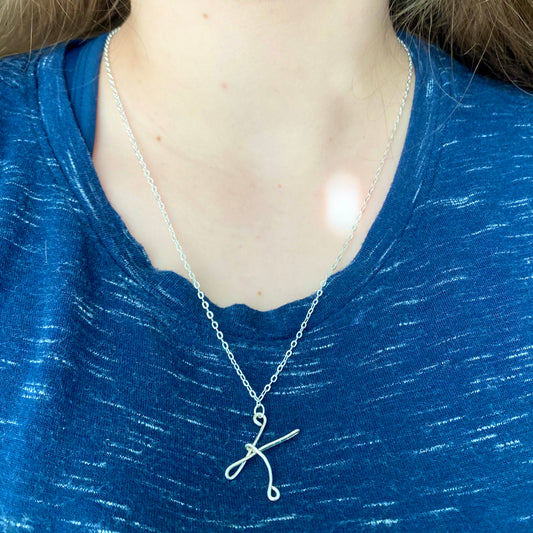 Custom Wire Initial Necklace