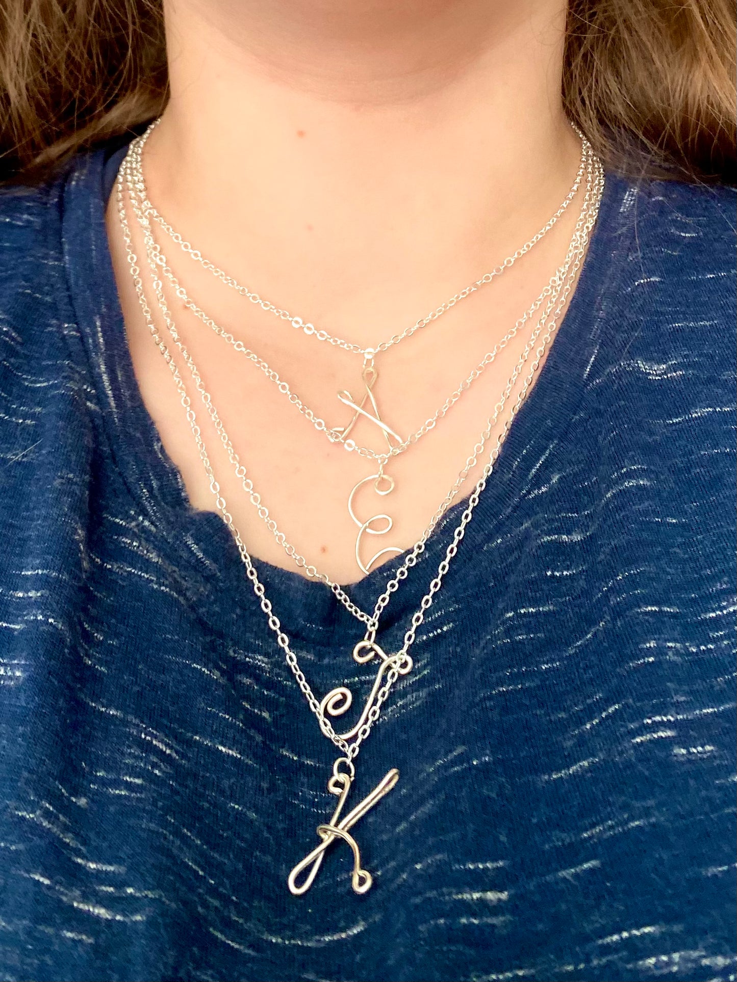 Custom Wire Initial Necklace