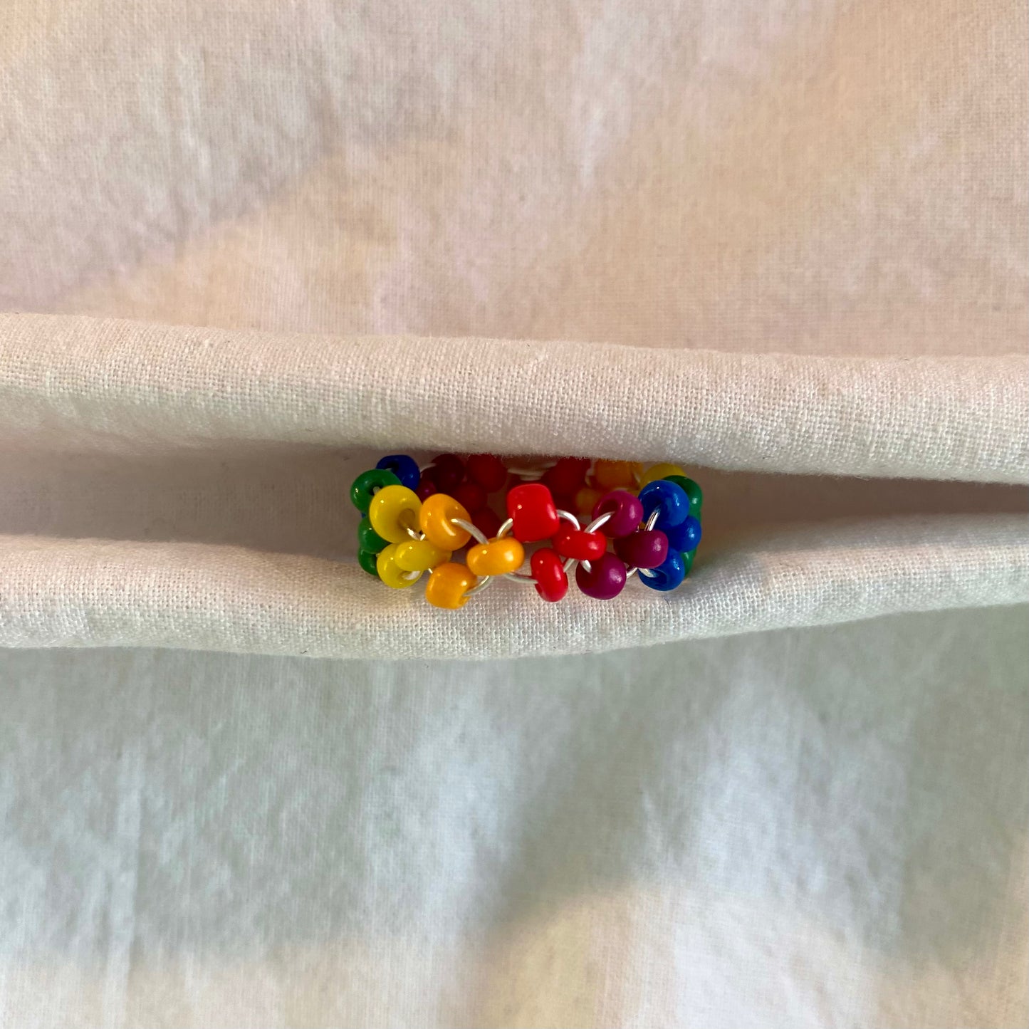 Rainbow Wire Bead Rings